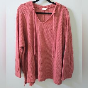 1.4.3. Story by Line Up Coral/Rust Waffle Knit Pullover